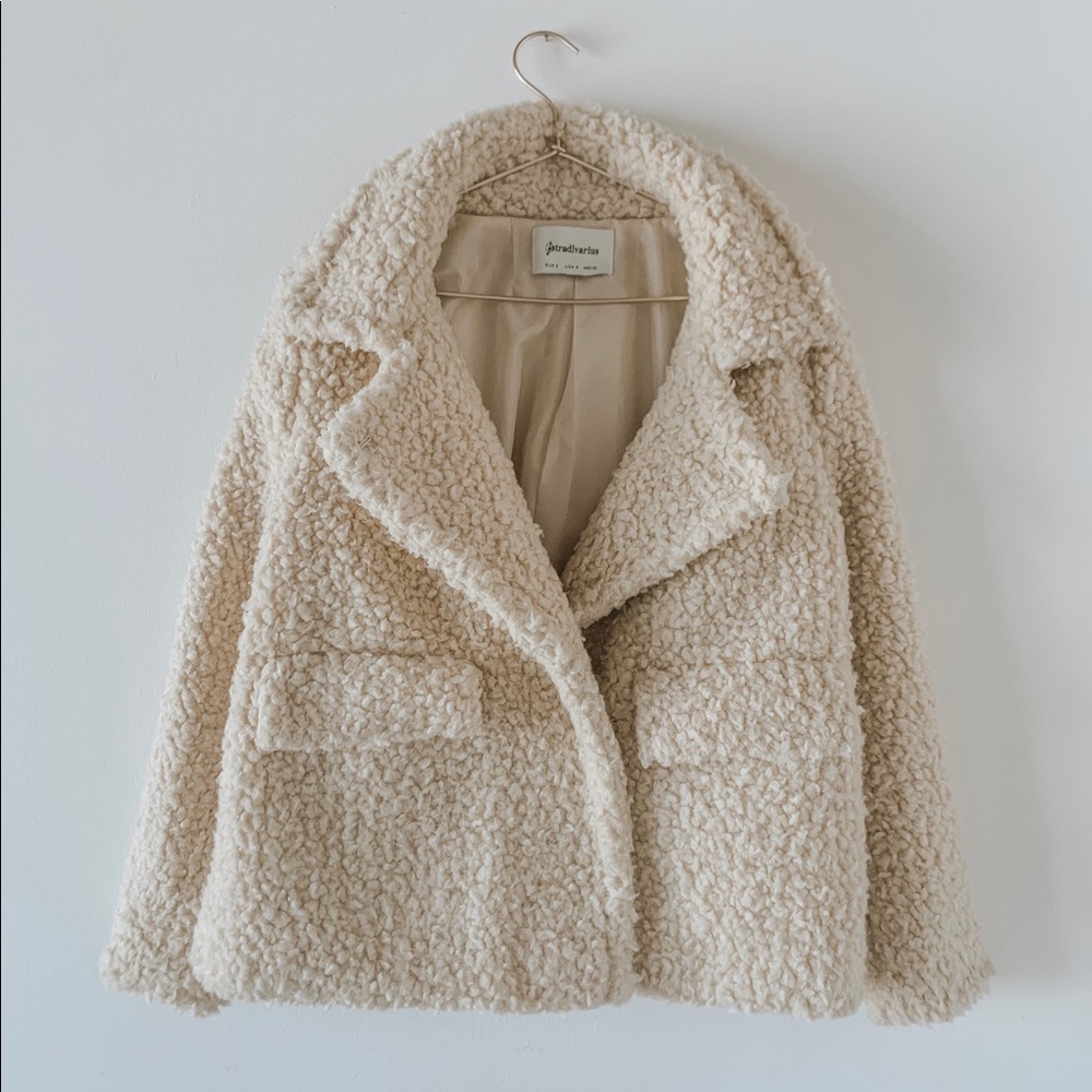 Ivory Teddy bear coat - Stradivarius